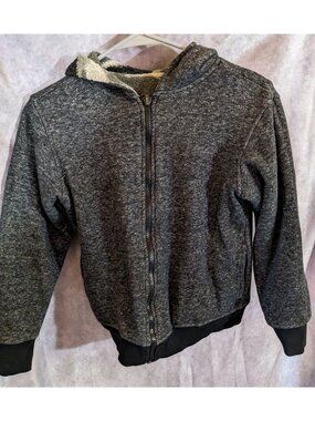 Reversible Gray & Camouflage Print Full Zip Hooded Jacket